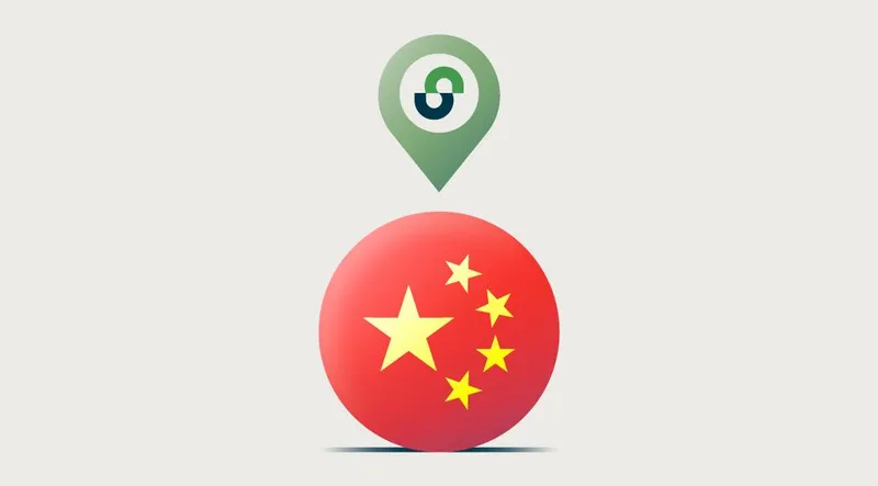 Circle of China's flag with the StudyTeam logo above it