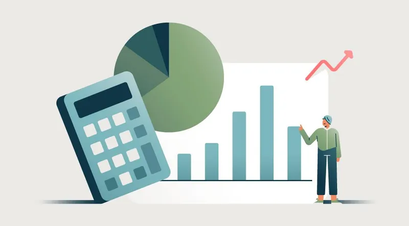 Illustration of charts and a calculator